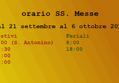 Nuovo orario SS. MESSE